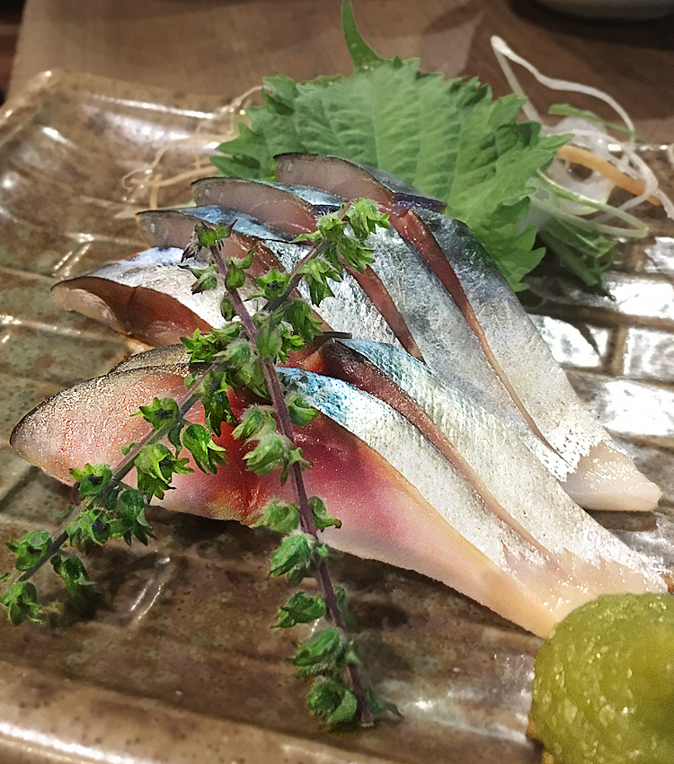 しめさばを柚子胡椒で